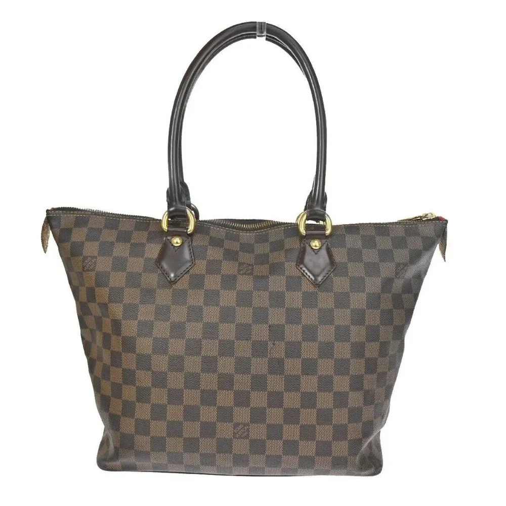 LOUIS VUITTON Saleya MM Shoulder Tote Bag Damier Ebene Leather